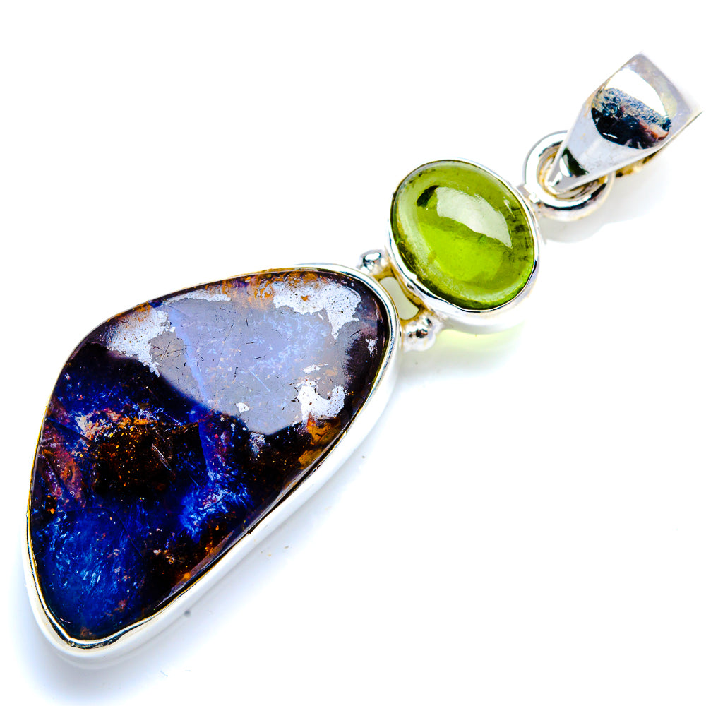Boulder Opal, Peridot 925 Sterling Silver Pendant 1 7/8" (925 Sterling Silver) PD38432