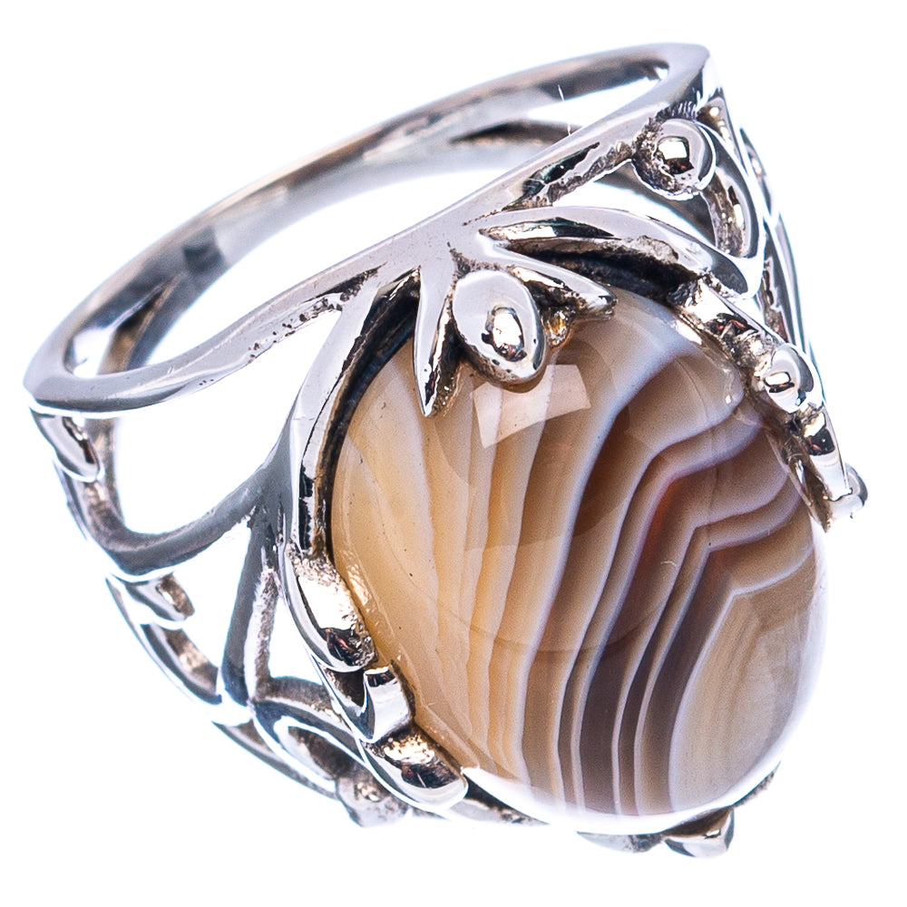 Premium Botswana Agate Ring Size 6 (.925 Sterling Silver)