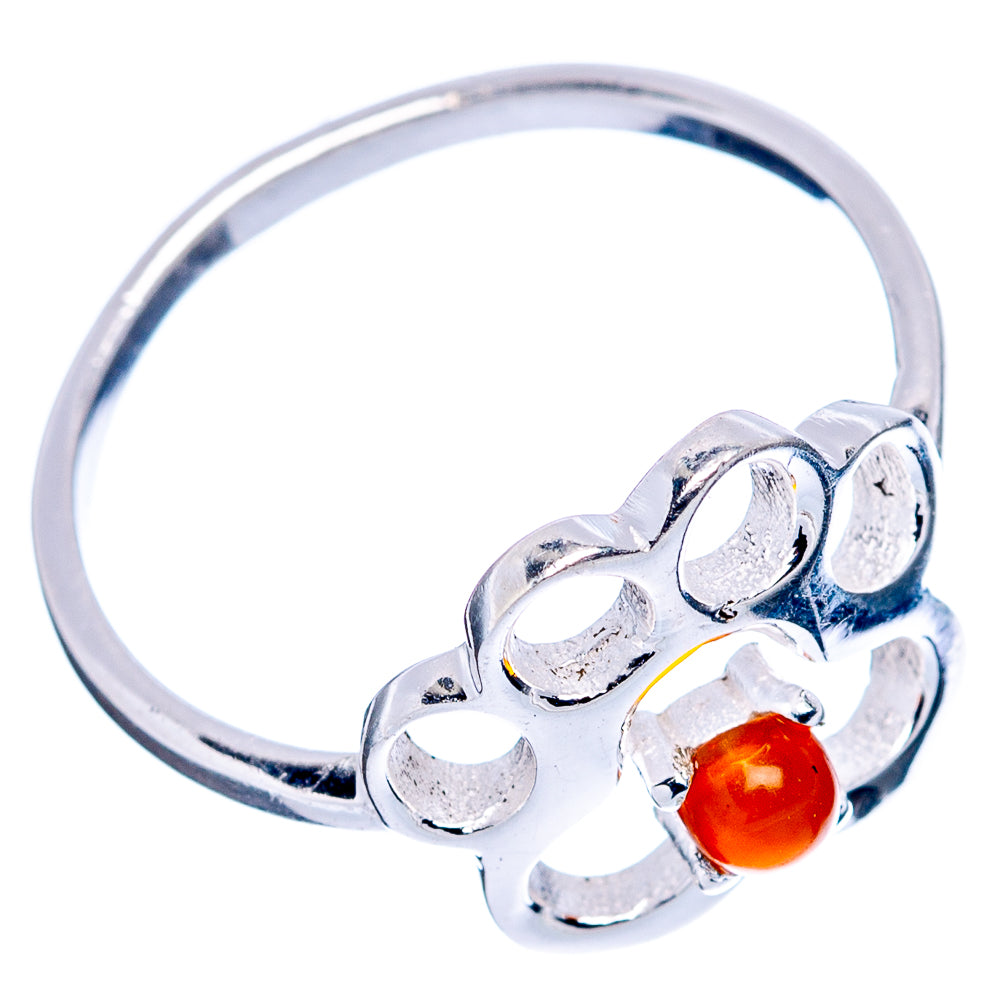 Carnelian Paw Dainty Ring Size 6.5 (.925 Sterling Silver)