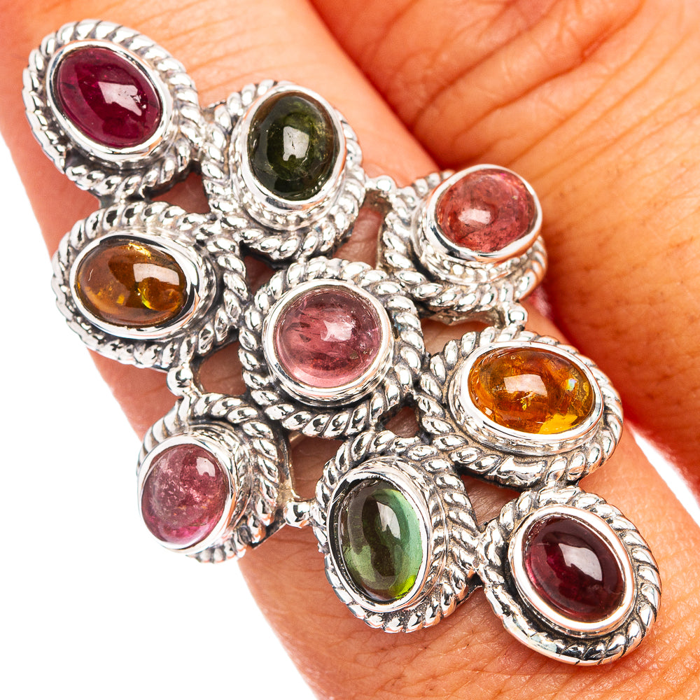 Signature Multi Color Tourmaline Ring Size 7.75 (.925 Sterling Silver)