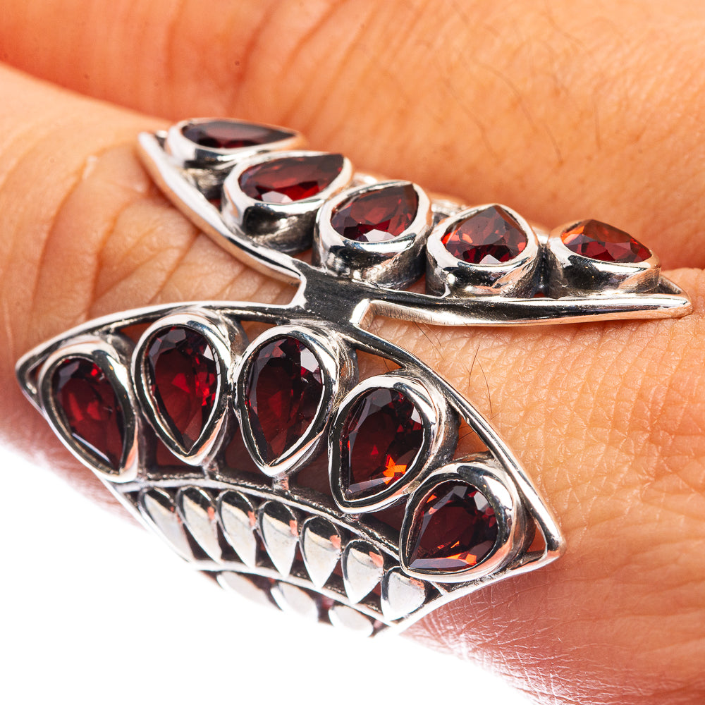Large Garnet Ring Size 8.5 (925 Sterling Silver) R144180