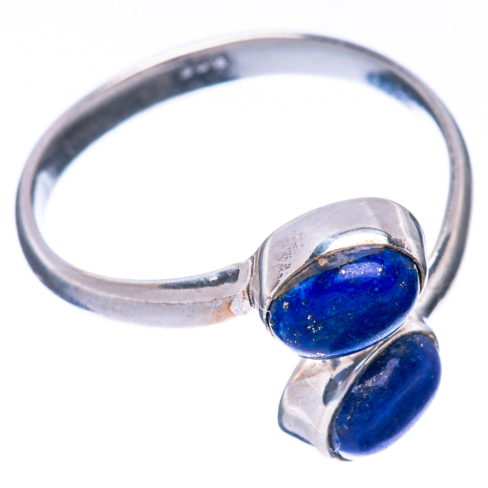 Lapis Lazuli Dainty Ring Size 8 Adjustable (925 Sterling Silver) R5697