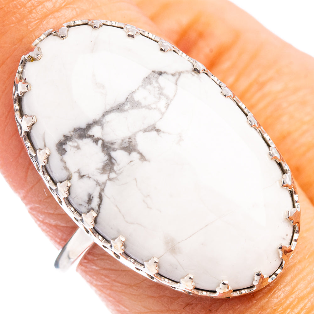 Premium Howlite Ring Size 8.75 (.925 Sterling Silver)