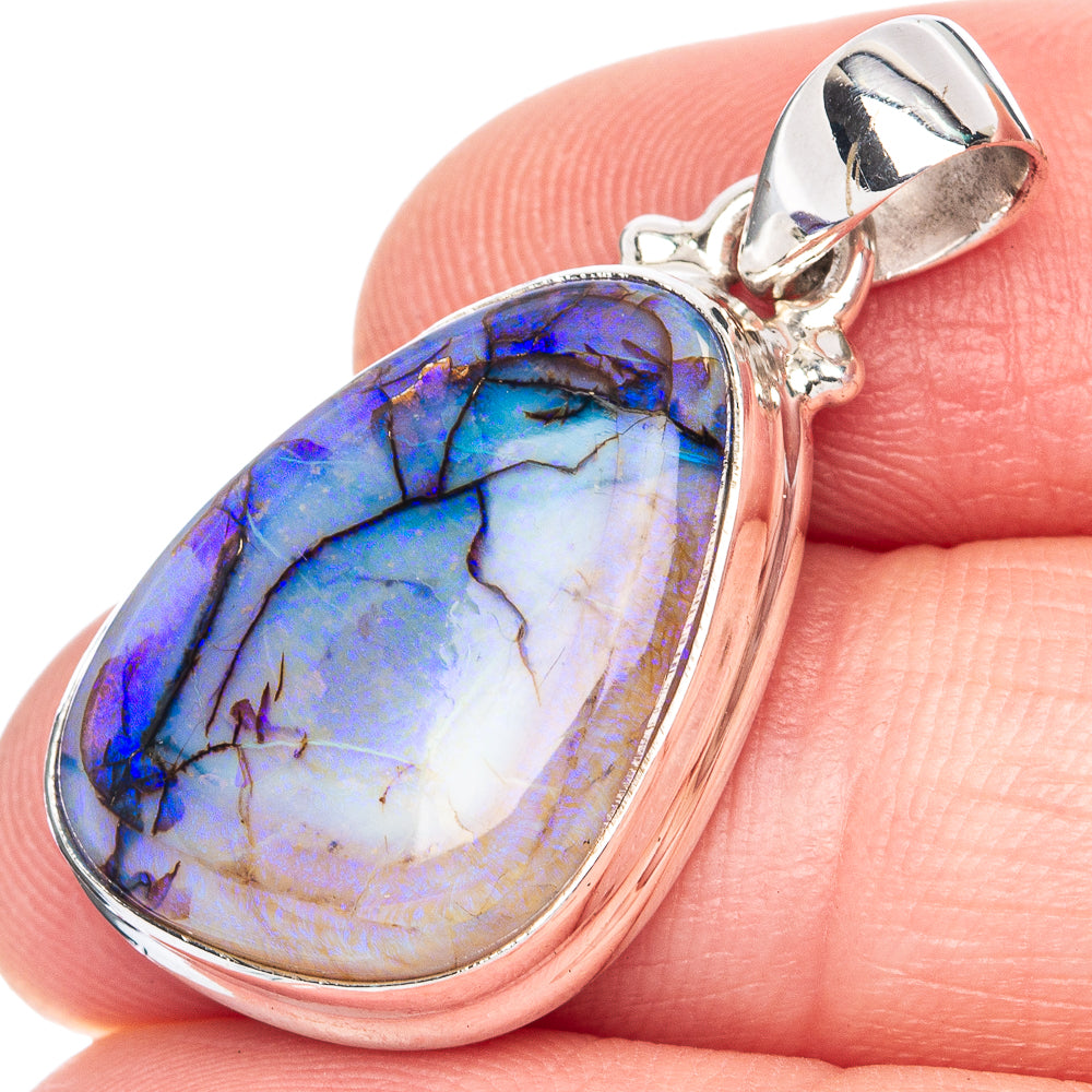 Rare Sterling Opal Pendant 1 1/4" (925 Sterling Silver) P41986