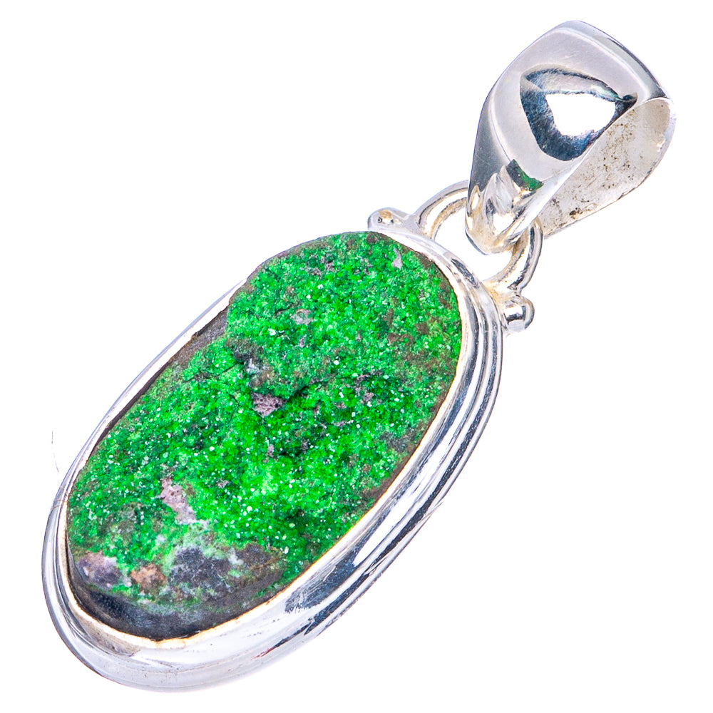Rare Uvarovite Garnet Pendant 1 1/4" (.925 Sterling Silver)