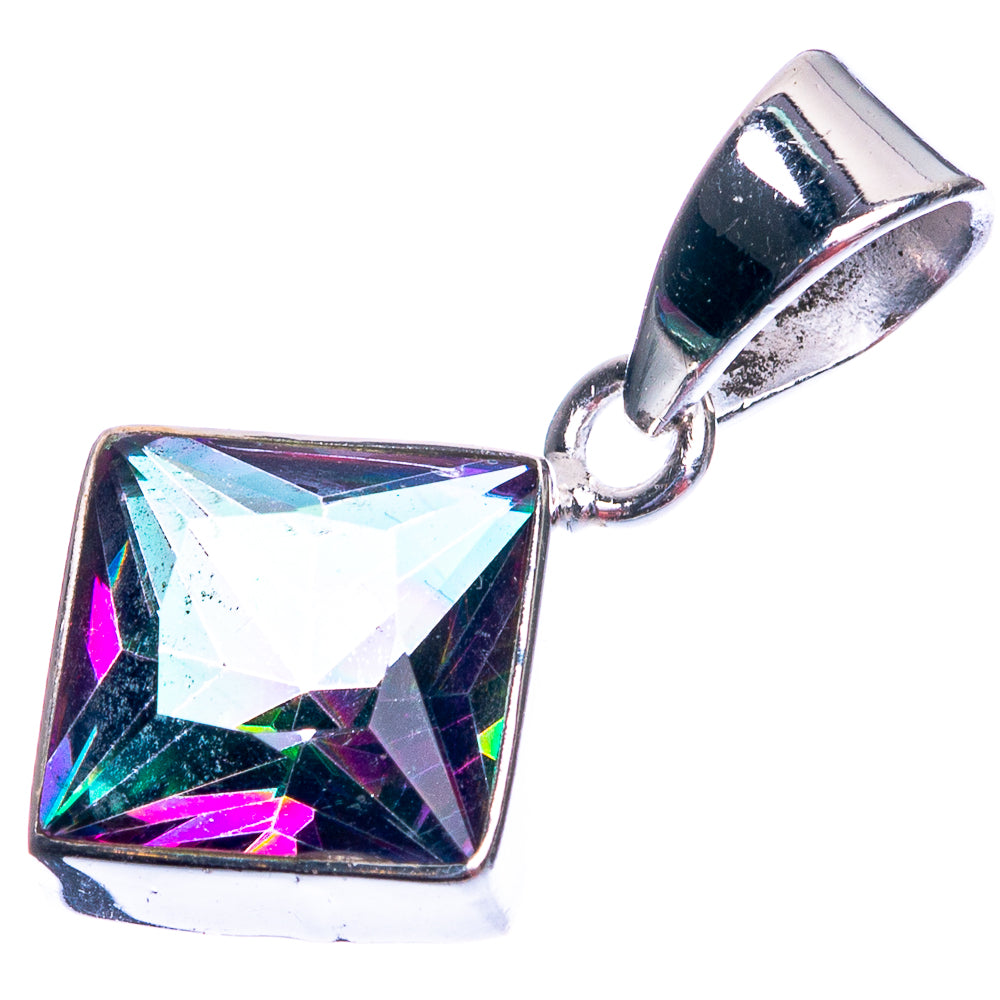 Mystic Topaz Dainty Pendant 7/8" (925 Sterling Silver) P39136