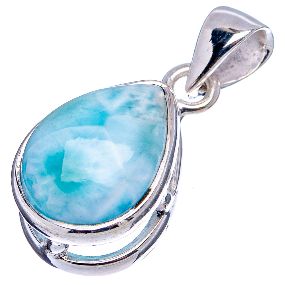 Larimar Dainty Pendant 1" (.925 Sterling Silver)