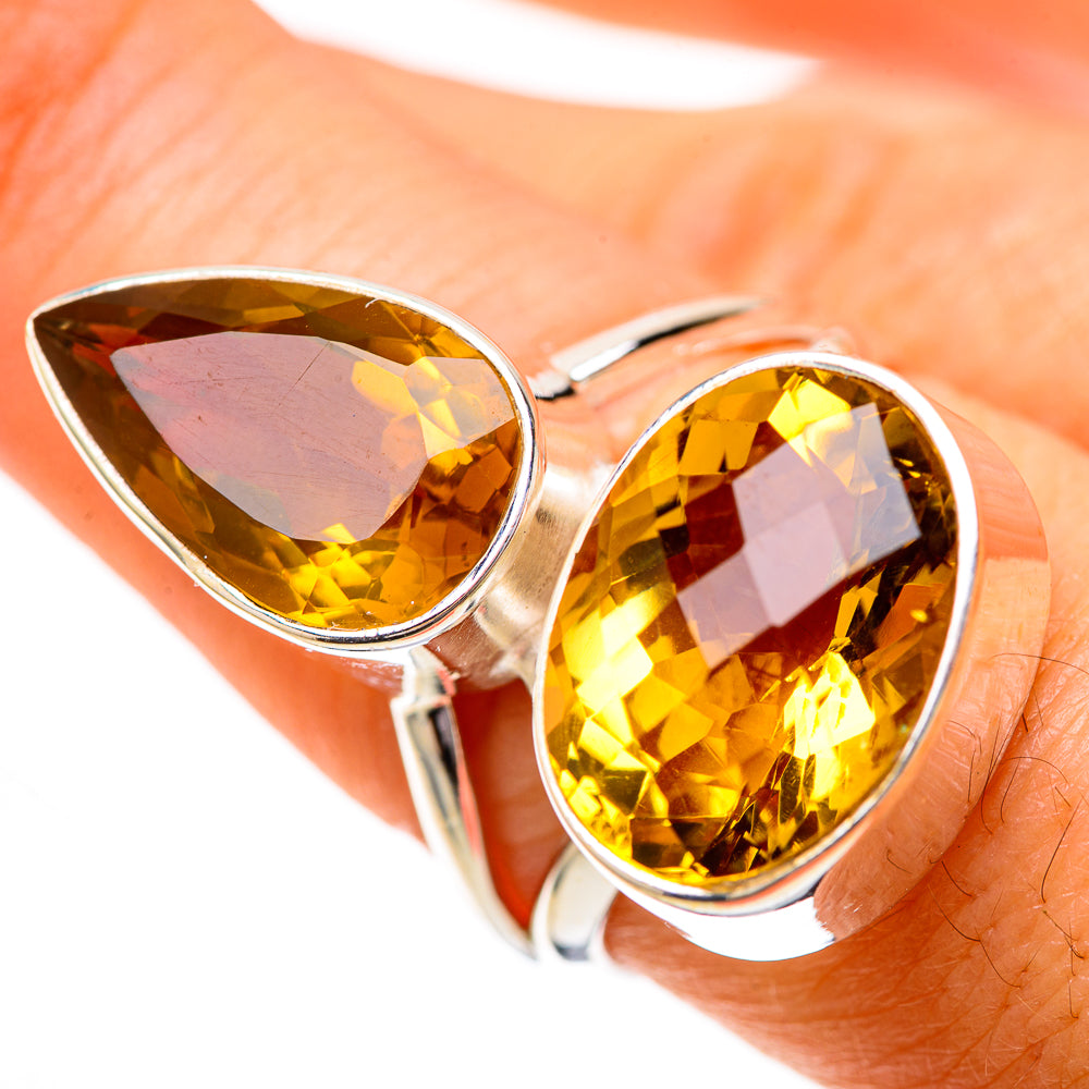 Large Faceted Citrine Ring Size 8 (925 Sterling Silver) RING139797