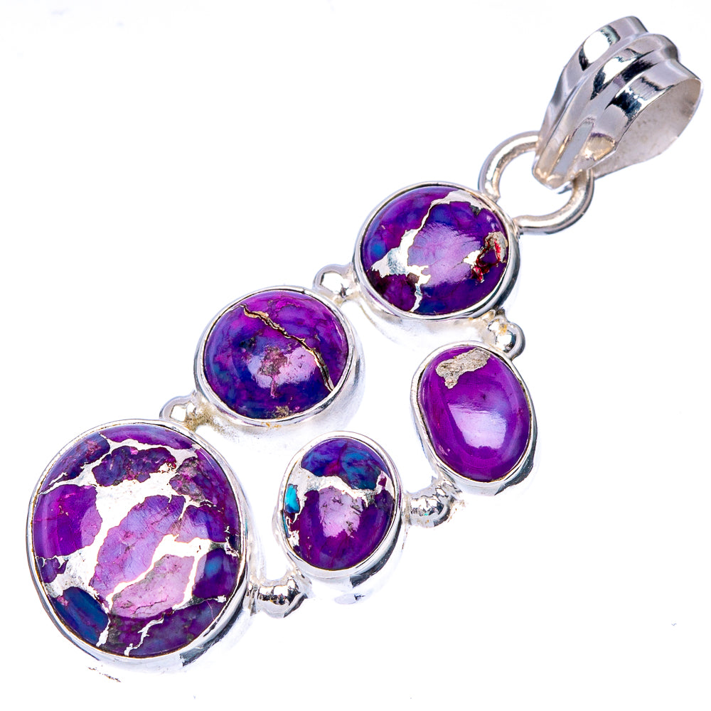 Purple Copper Composite Turquoise Pendant 1 5/8" (925 Sterling Silver) P40999