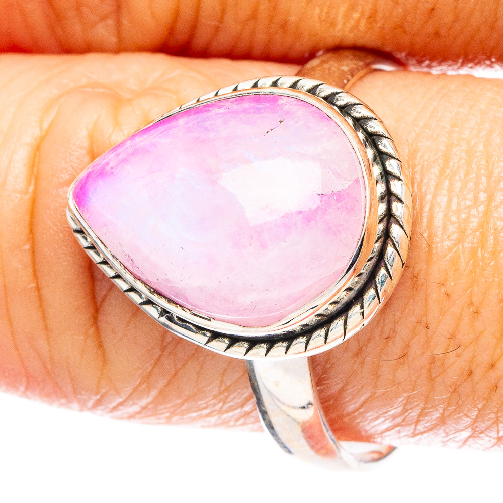Pink Moonstone 925 Sterling Silver Ring Size 10 (925 Sterling Silver) R6094