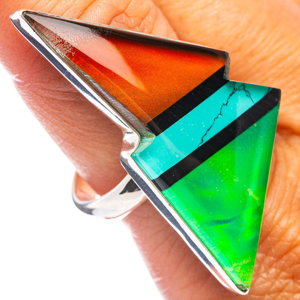 Premium Aura Opal Bolt Ring Size 11 (.925 Sterling Silver)