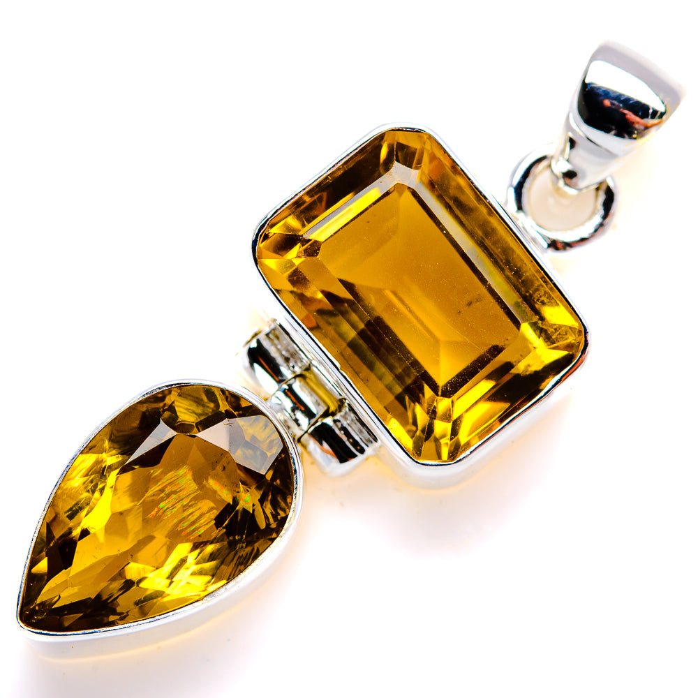 Faceted Citrine Pendant 1 3/4" (925 Sterling Silver) PD38175