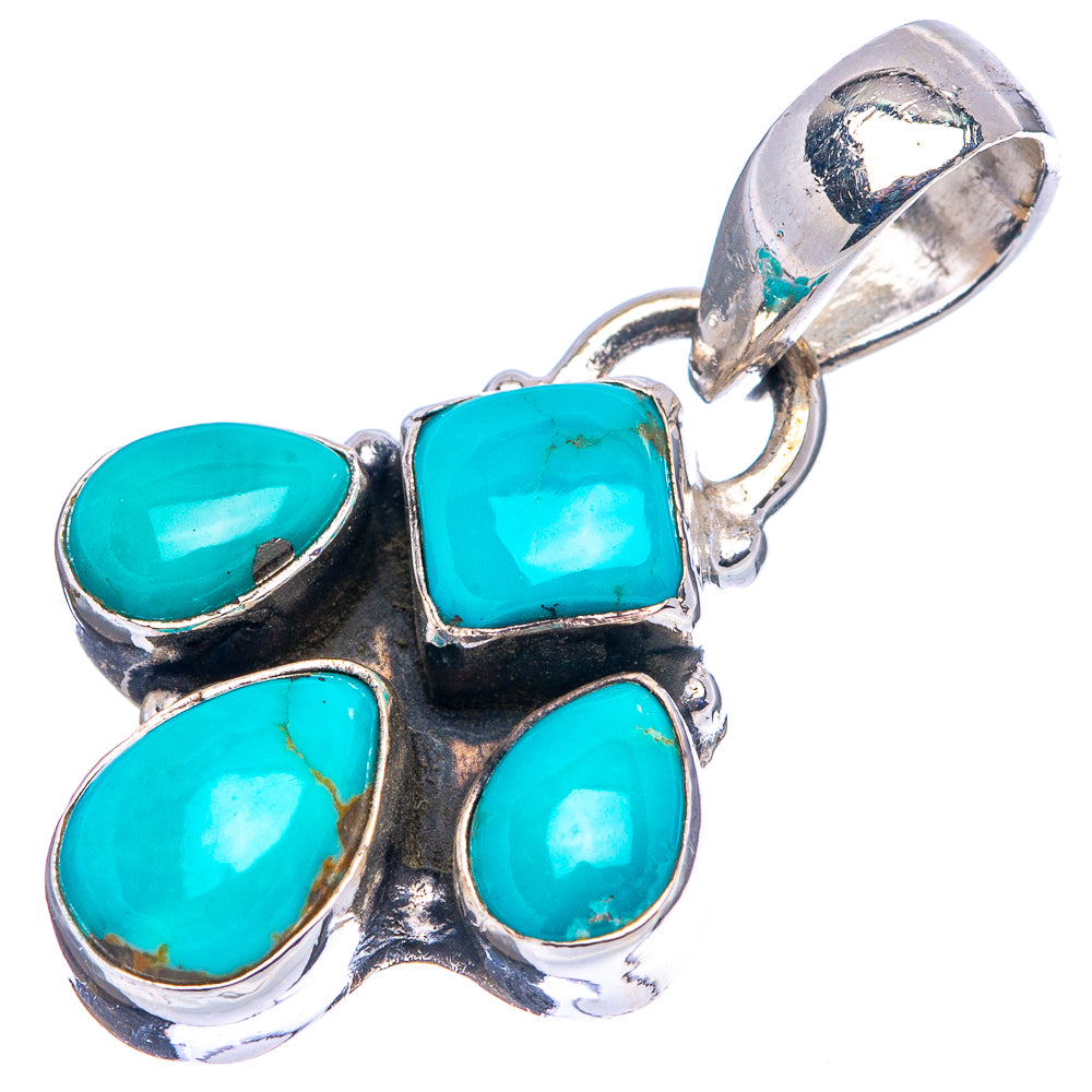 Rare Kingman Turquoise Pendant 1 1/4" (.925 Sterling Silver)