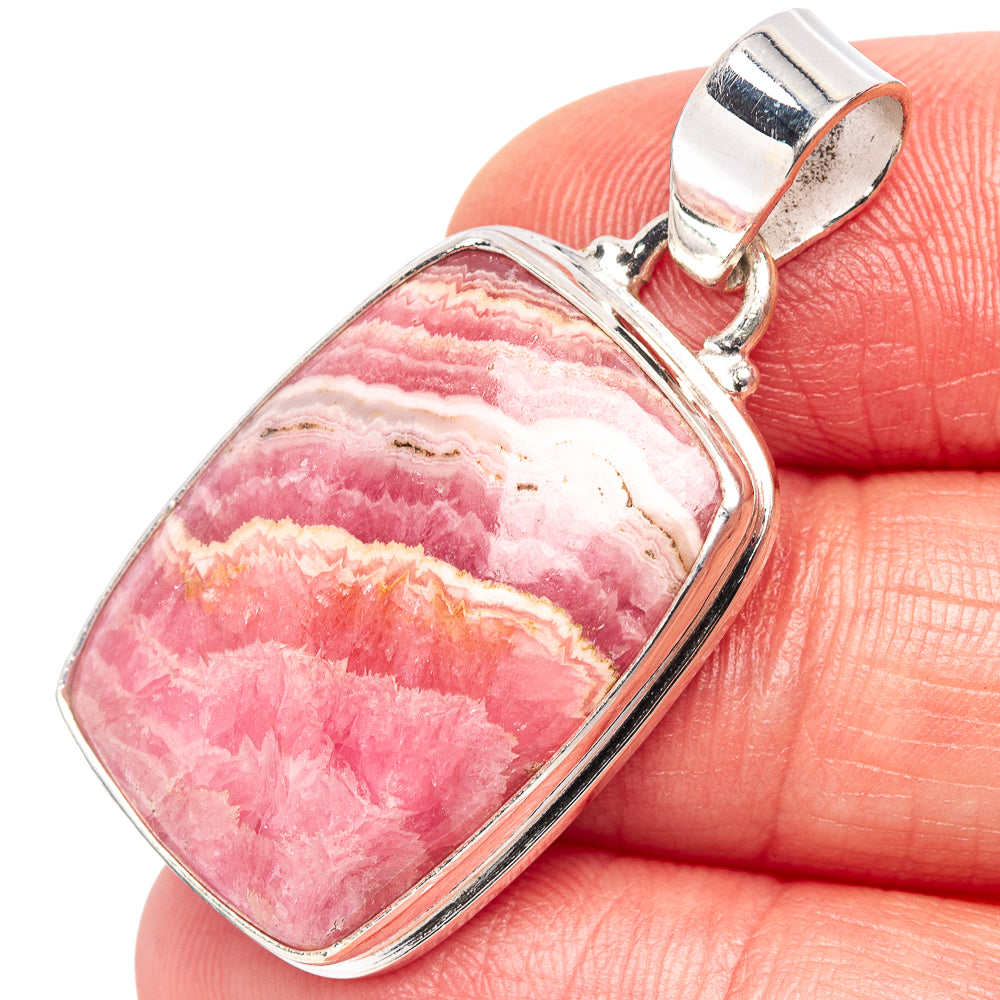 Rhodochrosite Pendant 1 1/2" (.925 Sterling Silver)