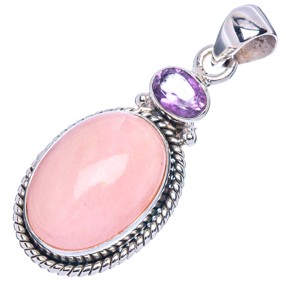 Pink Opal Pendant 1 5/8" (925 Sterling Silver) P41618