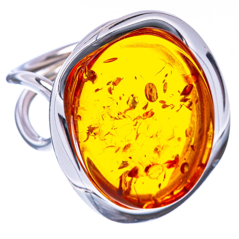 Baltic Amber Ring Size 8 (925 Sterling Silver) R1860