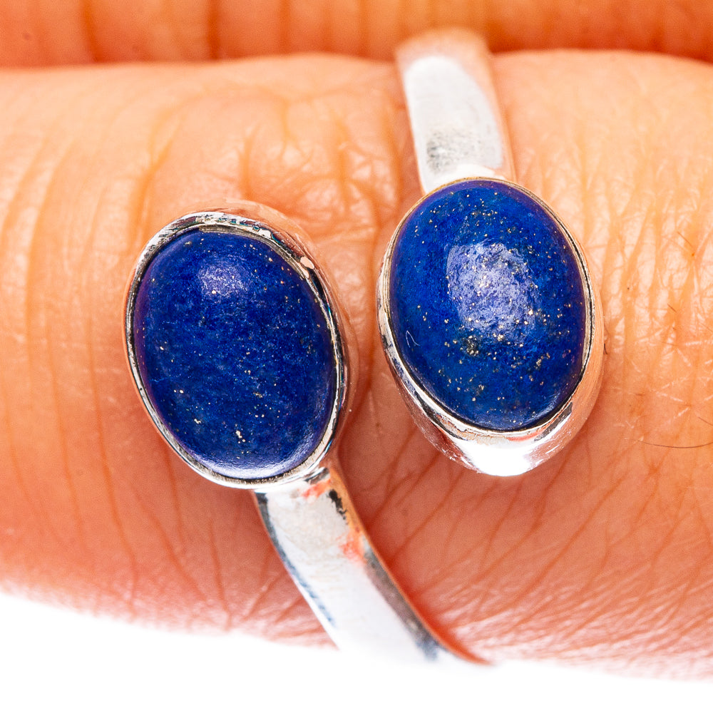 Lapis Lazuli Dainty Ring Size 8 Adjustable (925 Sterling Silver) R5119