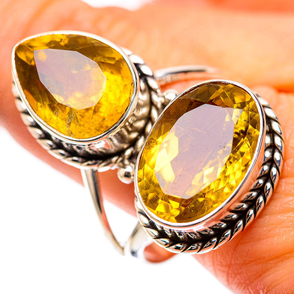 Large Faceted Citrine Ring Size 11.75 (925 Sterling Silver) RING139294