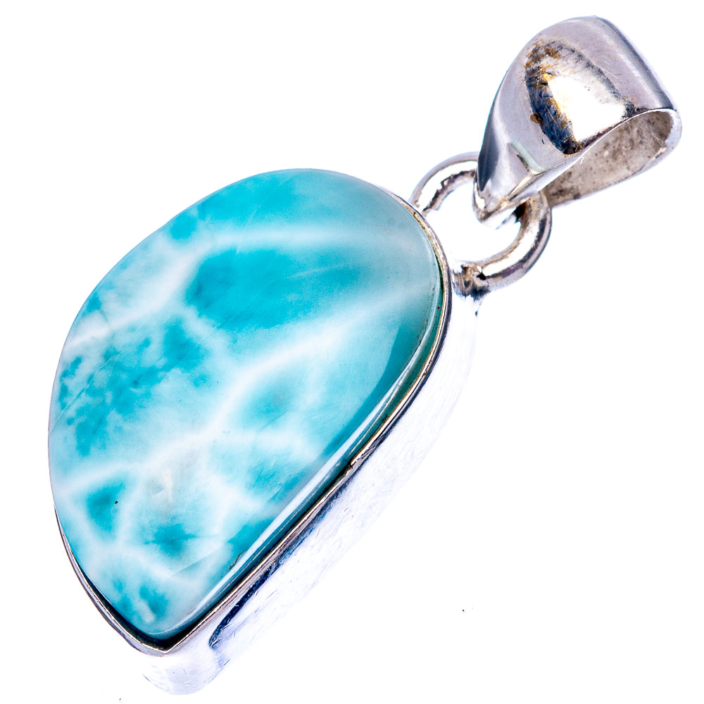 Larimar 925 Sterling Silver Pendant 1 1/8" (925 Sterling Silver) P42678
