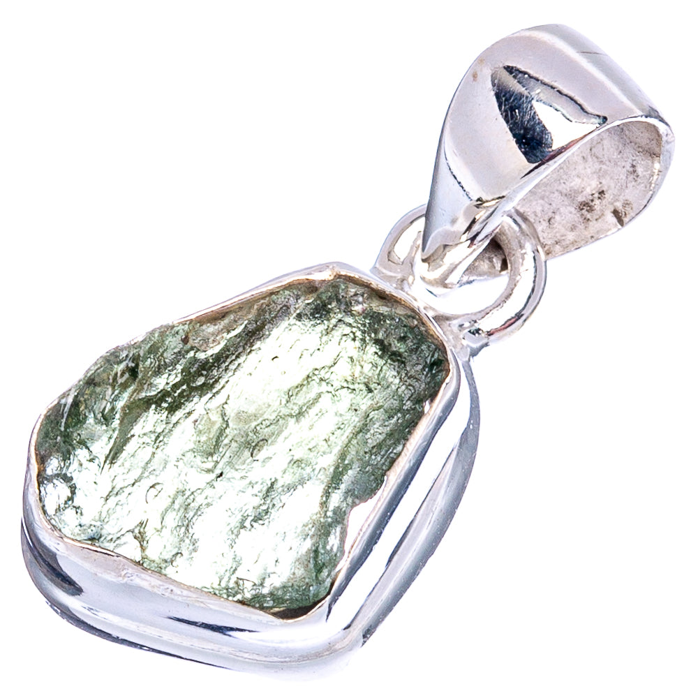 Rare Moldavite Pendant 7/8" (.925 Sterling Silver)