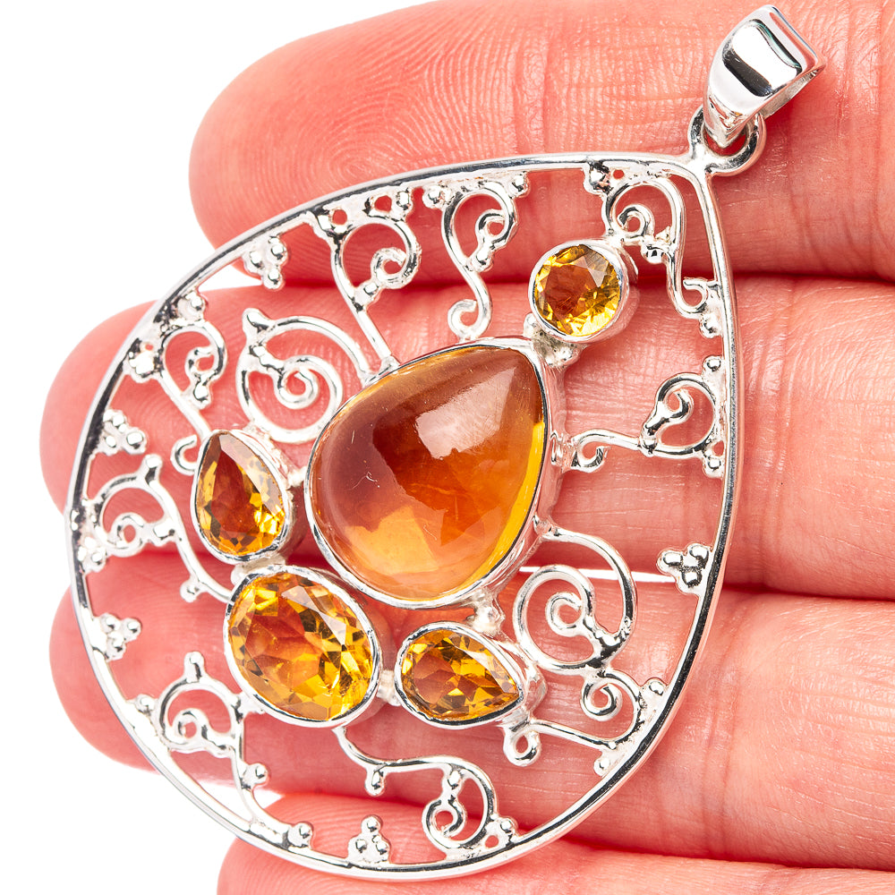Signature Citrine Pendant 2 1/8" (.925 Sterling Silver)