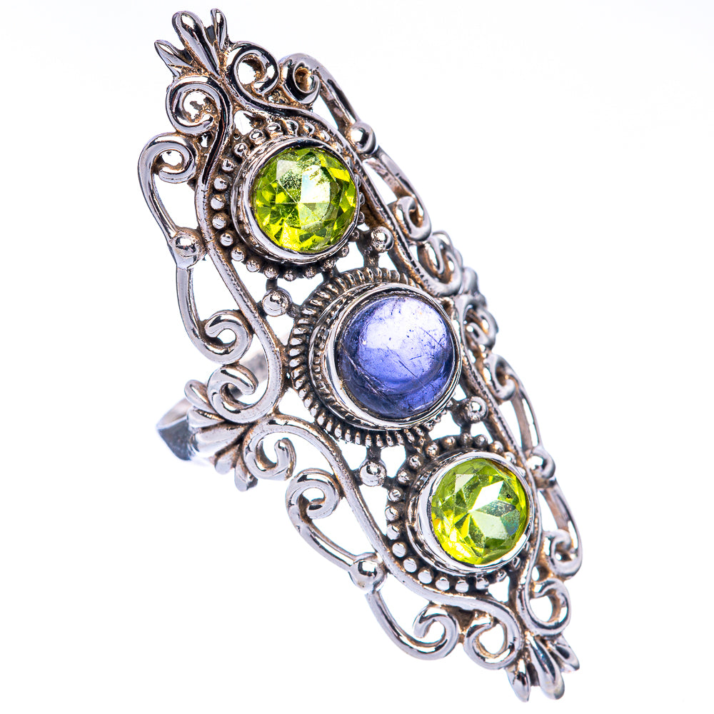Large Kyanite, Peridot Ring Size 8.5 (925 Sterling Silver) R144934