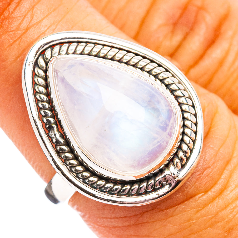 Rainbow Moonstone Ring Size 7 (.925 Sterling Silver)