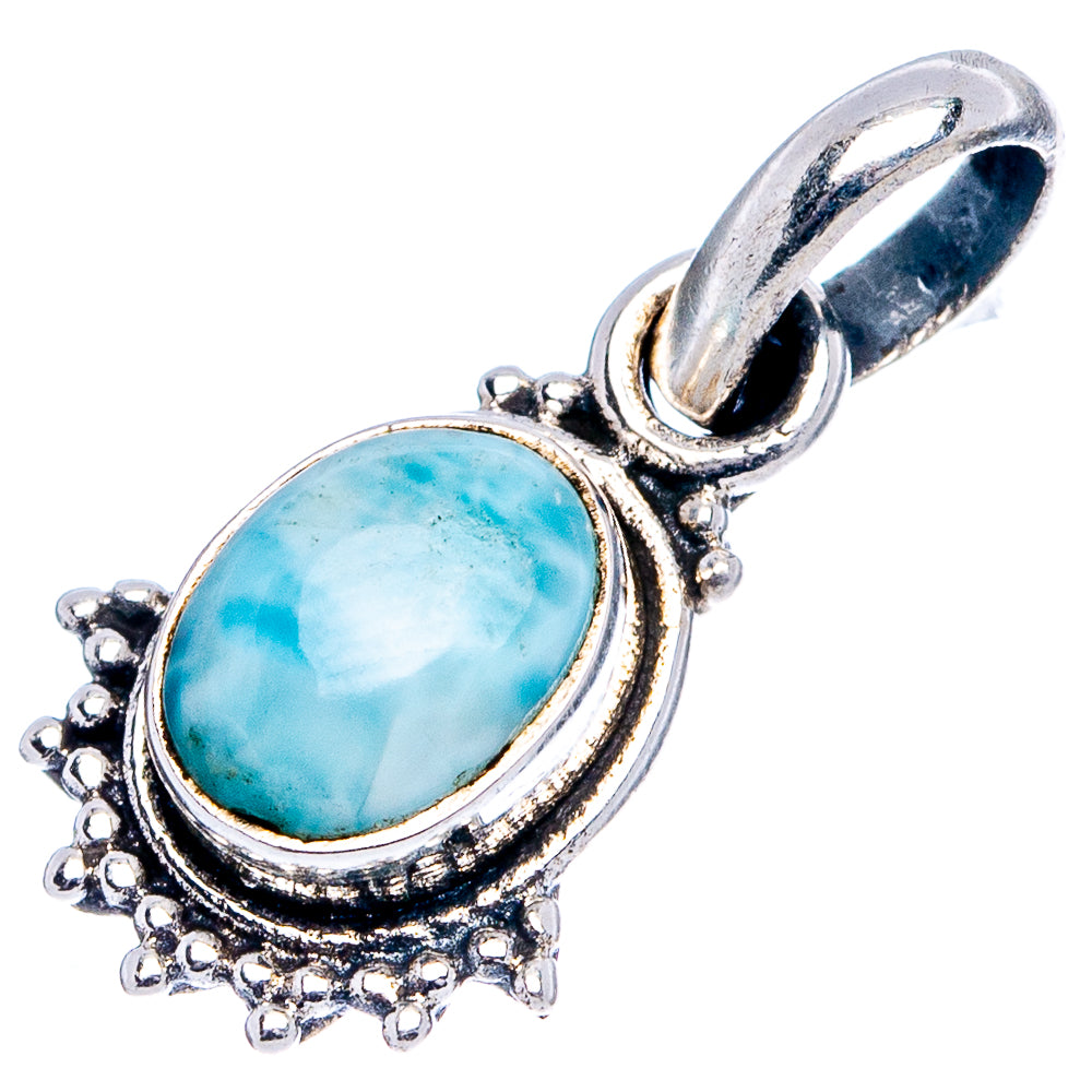 Larimar Dainty Pendant 7/8" (.925 Sterling Silver)