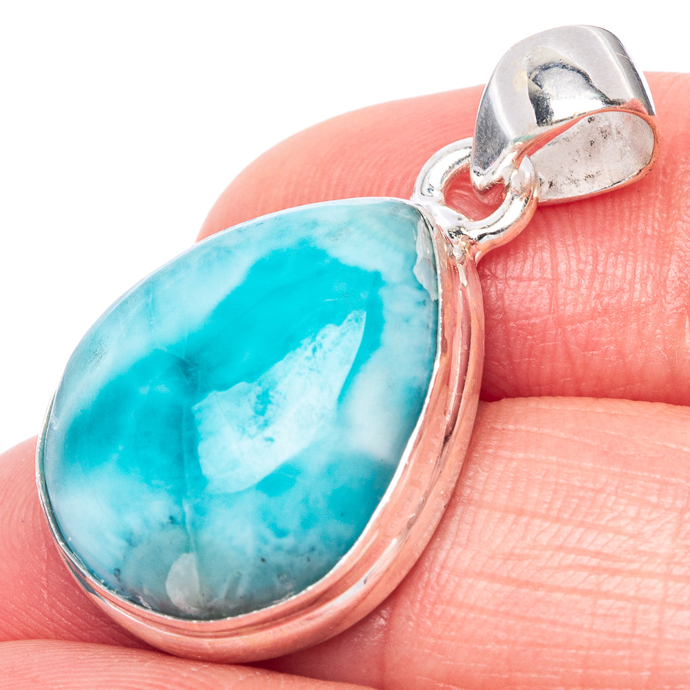 Larimar Pendant 1 1/4" (925 Sterling Silver) P41064