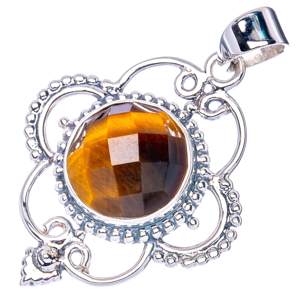 Premium Tiger Eye Pendant 1 1/2" (925 Sterling Silver) P41845