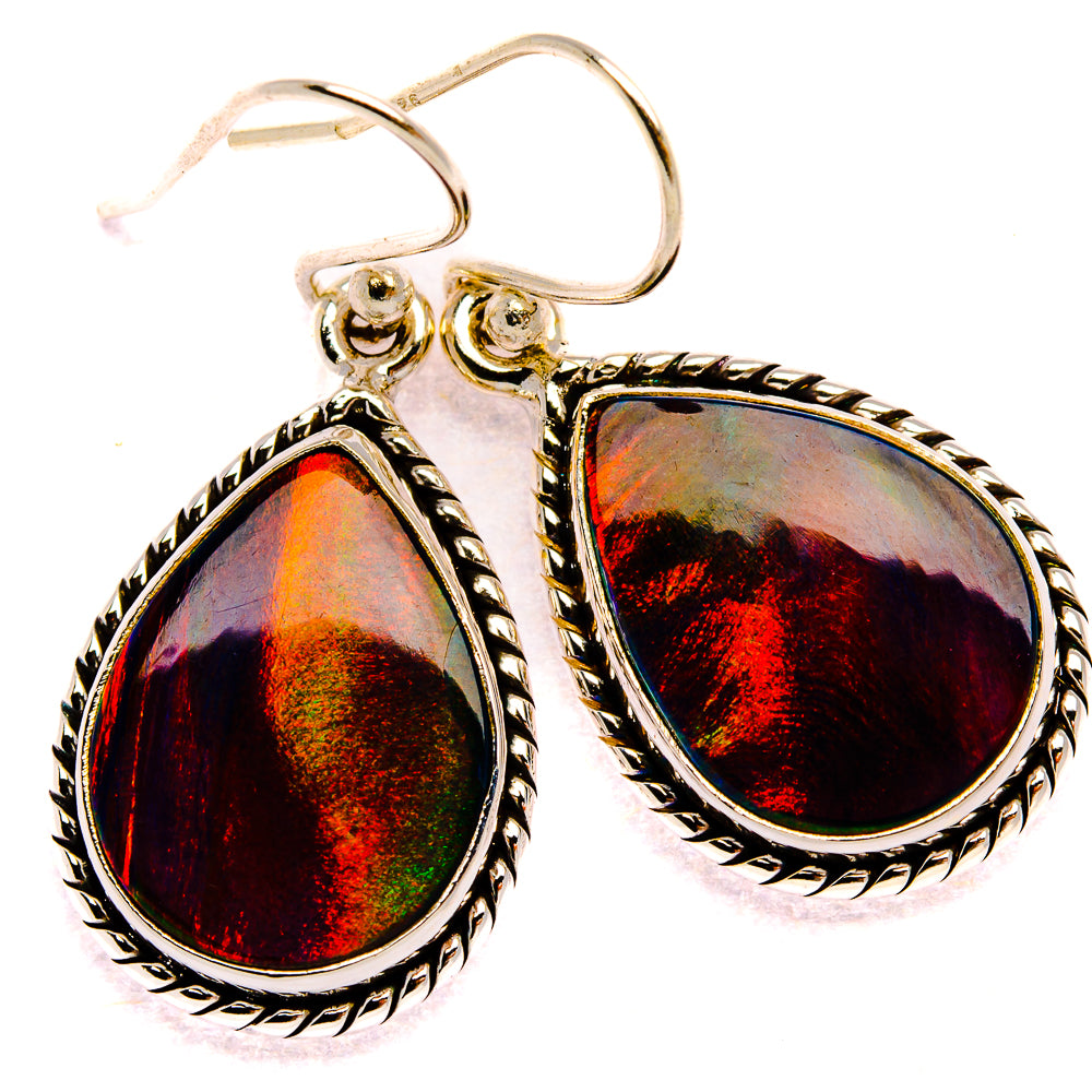 Aura Opal Earrings 1 3/8" (925 Sterling Silver) EARR432015