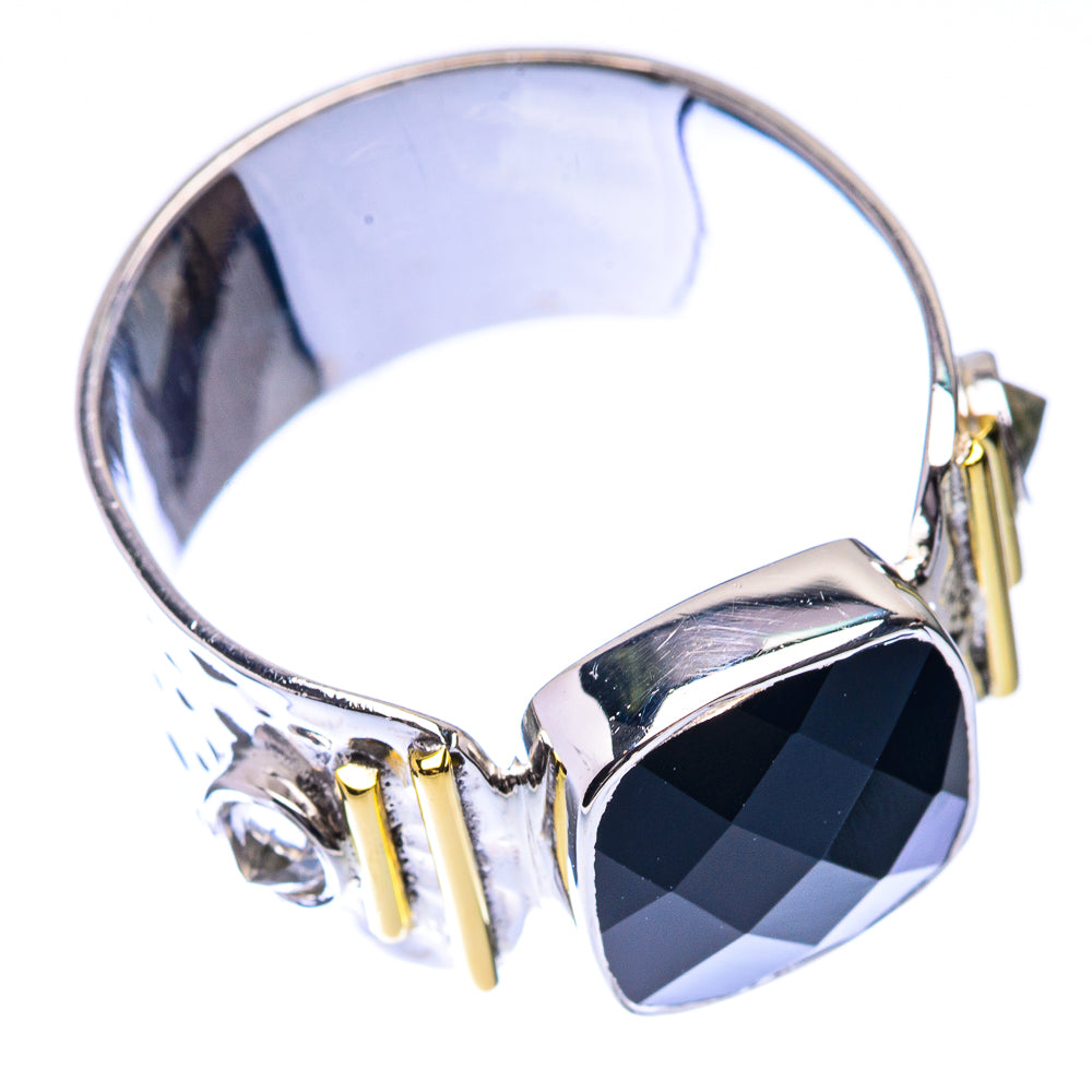 Premium Black Onyx, White Quartz Ring Size 8.75 (925 Sterling Silver) R141803