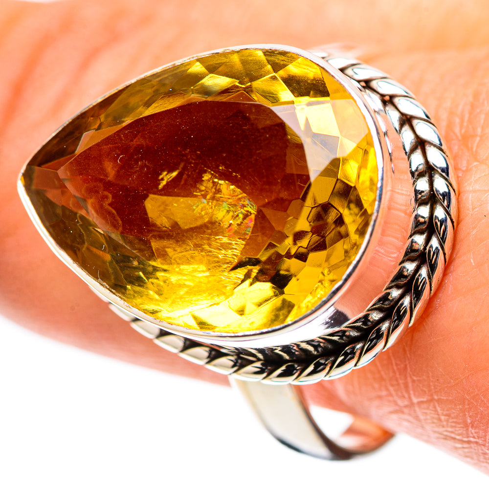 Large Faceted Citrine Ring Size 10.75 (925 Sterling Silver) RING138919