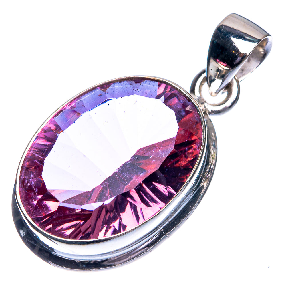 Faceted Color Change Alexandrite (Lab.) Pendant 1 1/8" (925 Sterling Silver) P39095