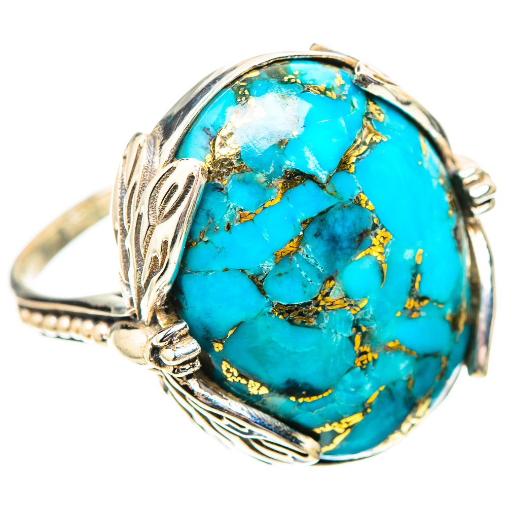 Blue Copper Composite Turquoise 925 Sterling Silver Ring Size 9.75 (925 Sterling Silver) RING139579