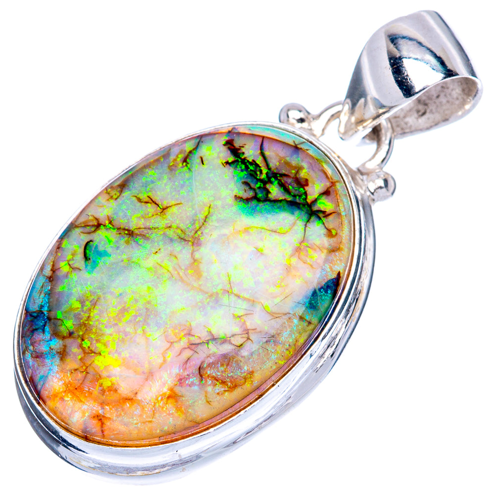 Rare Sterling Opal Pendant 1 1/4" (925 Sterling Silver) P41615