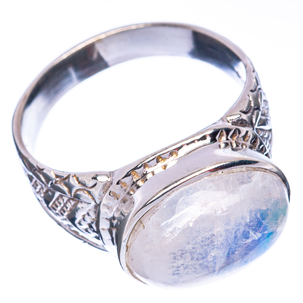 Rainbow Moonstone Ring Size 8.25 (925 Sterling Silver) R2817