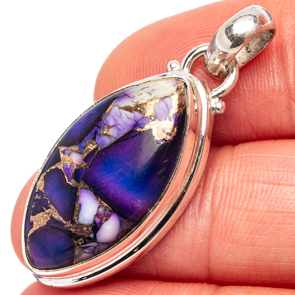 Purple Daliah Mohave Turquoise Pendant 1 3/8" (.925 Sterling Silver)