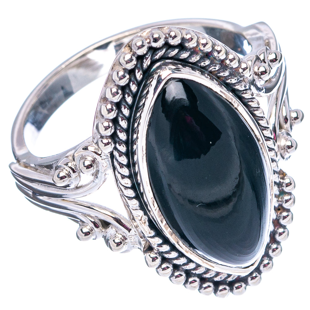 Premium Black Onyx Ring Size 7.75 (.925 Sterling Silver)