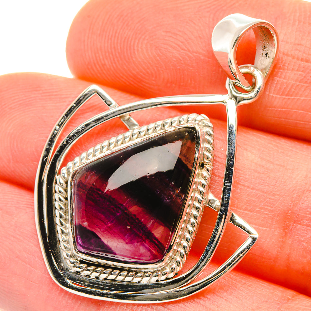 Premium Fluorite Pendant 1 1/2" (925 Sterling Silver) PD37866