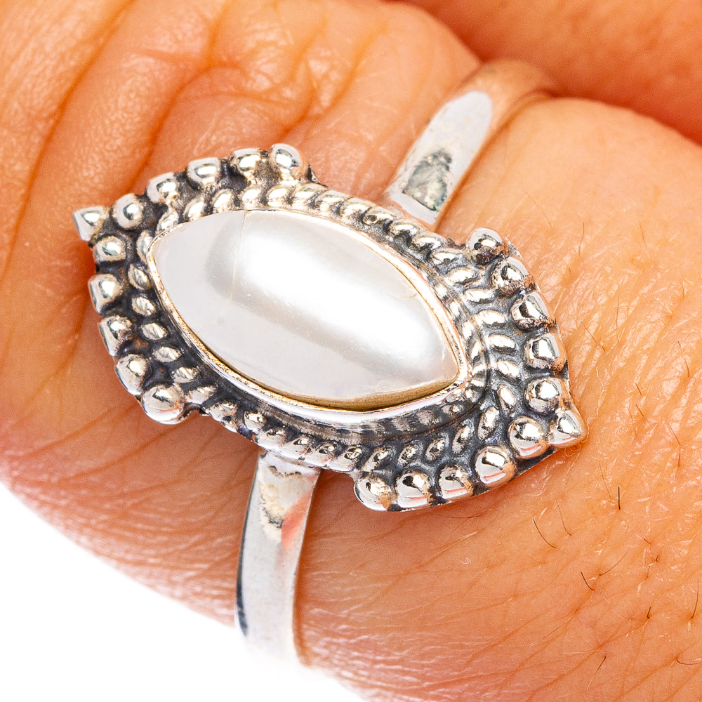 Rainbow Moonstone Dainty Ring Size 8 (925 Sterling Silver) R145412