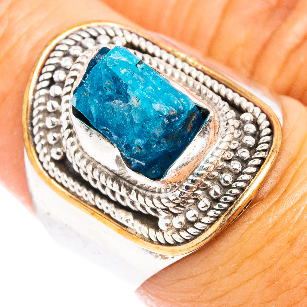 (Classic Series) Apatite Ring Size 6.5 (.925 Sterling Silver)