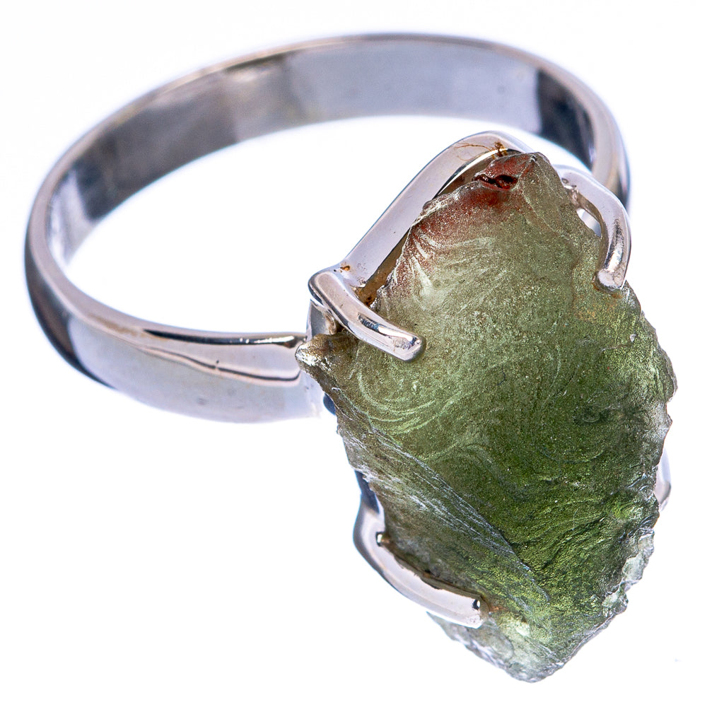 Rare Czech Moldavite Ring Size 8 (925 Sterling Silver) R146744