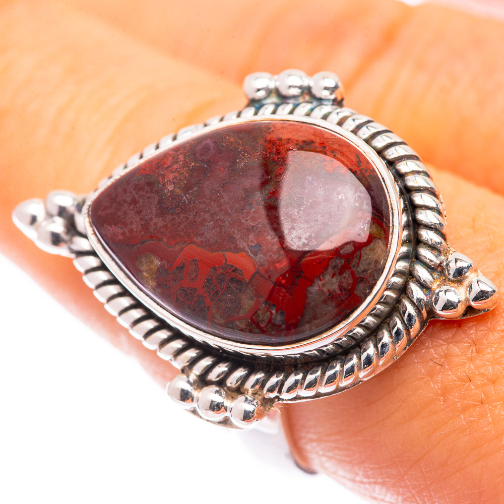 Red Jasper Ring Size 9 (925 Sterling Silver) R140884
