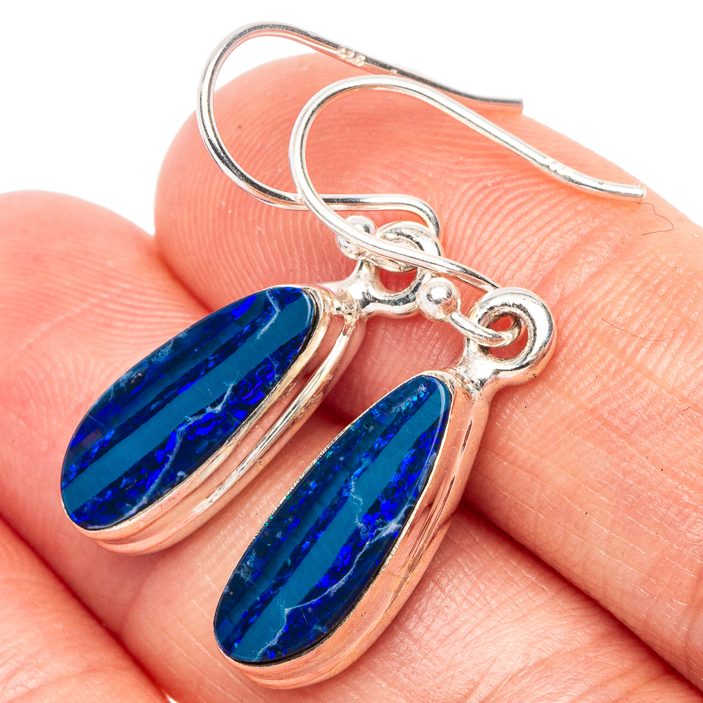 Rare Doublet Opal Earrings 1 1/4" (925 Sterling Silver) E2316