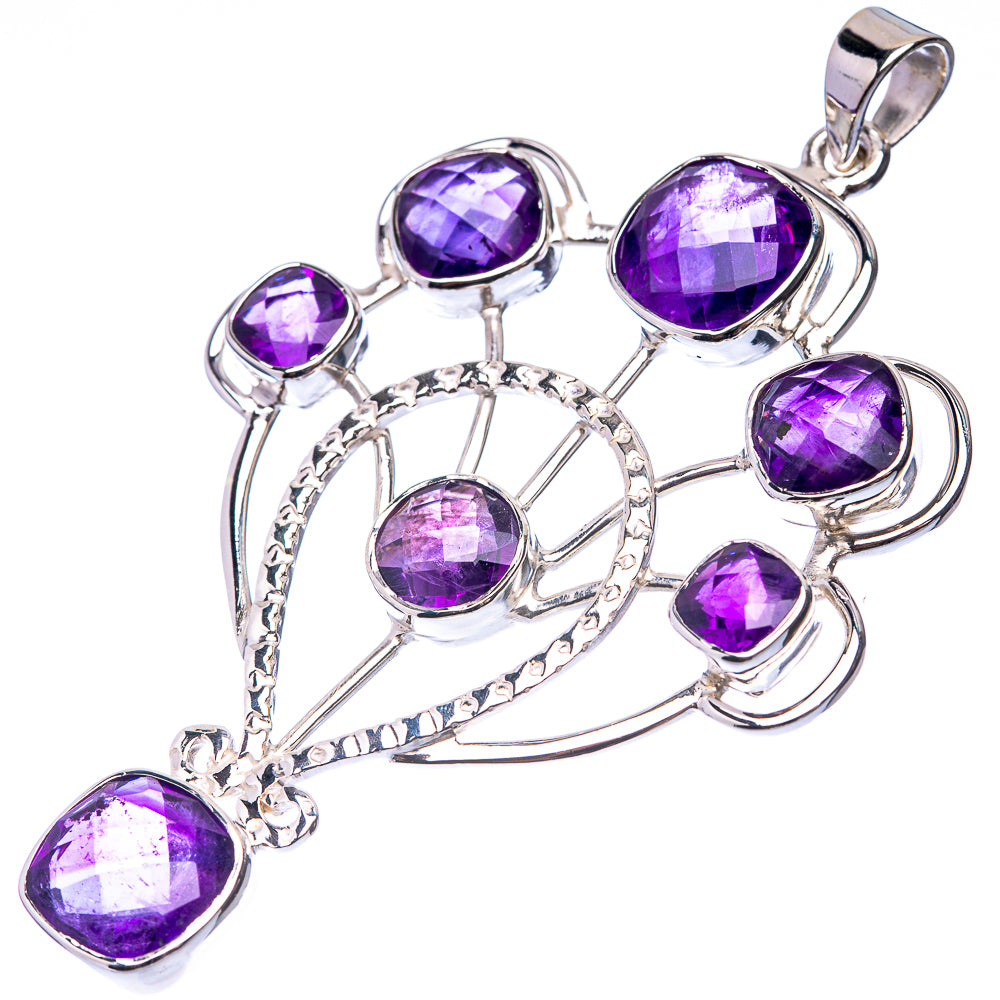 Signature Faceted Amethyst Pendant 2 5/8" (925 Sterling Silver) P38728