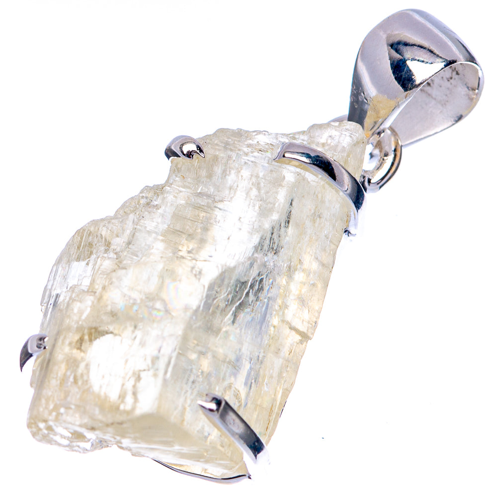 Rare Hiddenite Pendant 1 3/8" (925 Sterling Silver) P41533