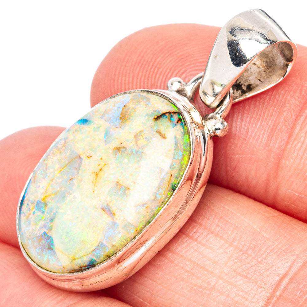 Rare Sterling Opal Pendant 1 3/8" (925 Sterling Silver) P42899