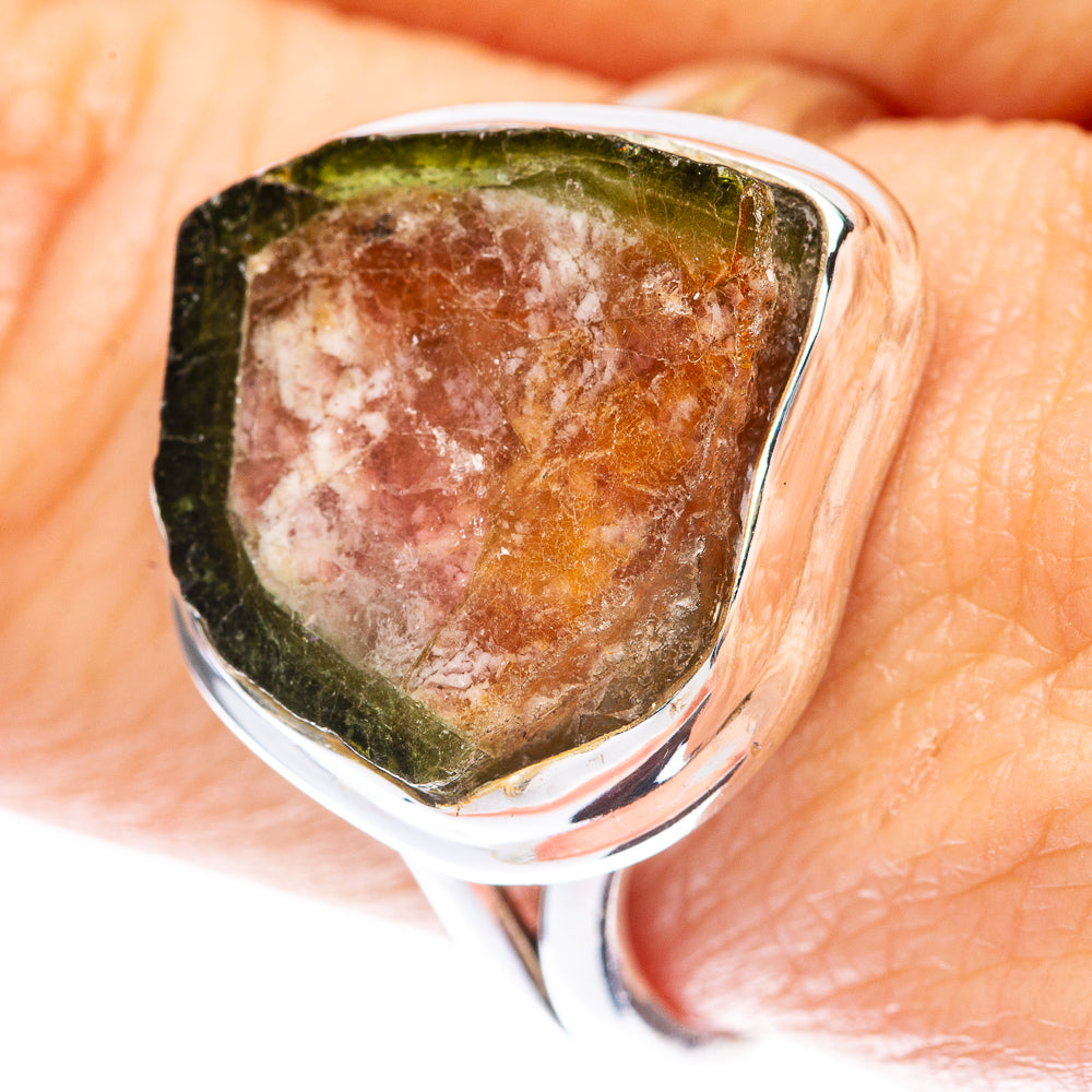 Rare Watermelon Tourmaline Ring Size 9.75 (925 Sterling Silver) R2125