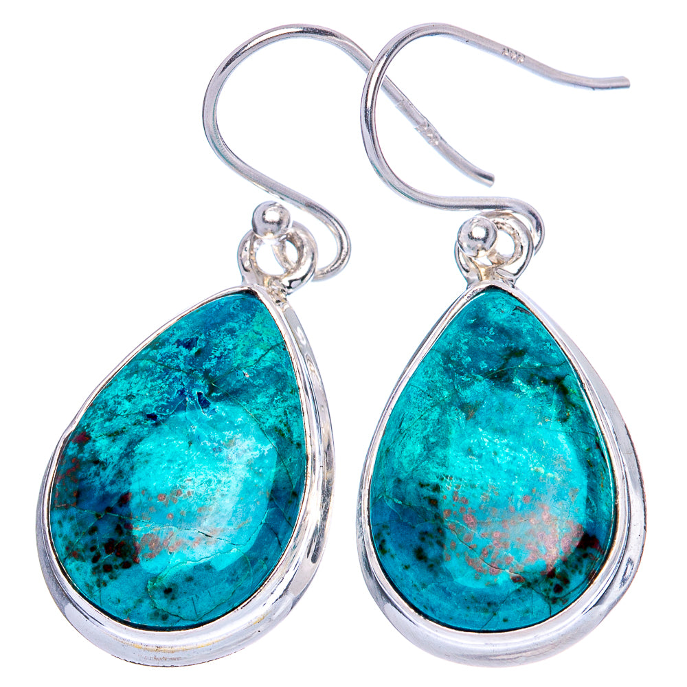 Shattuckite Earrings 1 3/8" (925 Sterling Silver) E1104